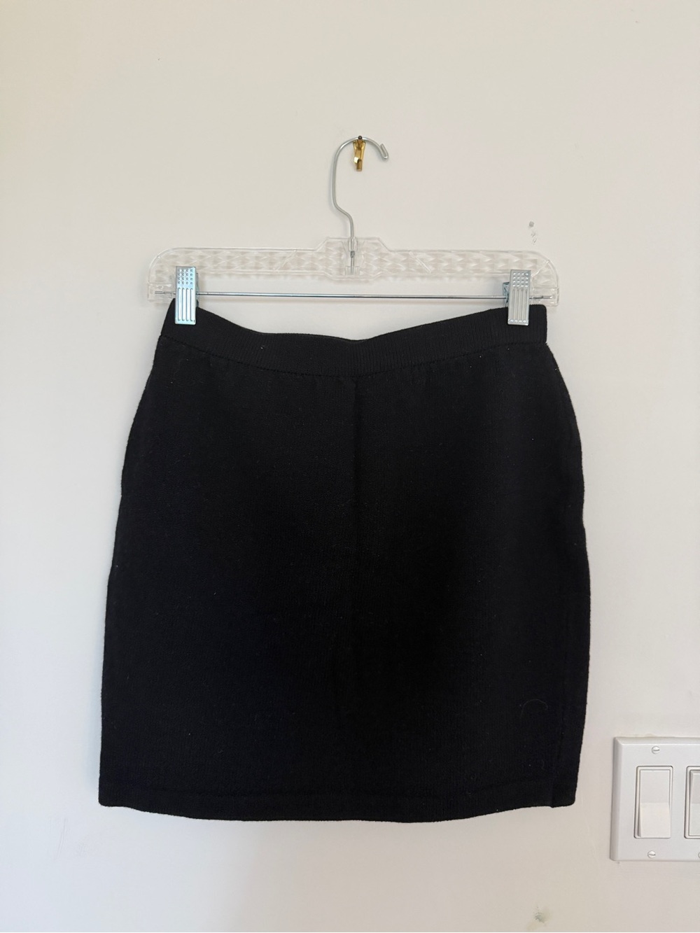 St. John Black Knit Mini Skirt